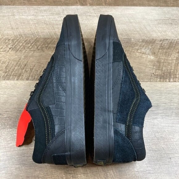 Vans Era Patchwork Mono Black Sneakers Snakeskin Croc Ostrich Suede Mens 12 NEW - Picture 10 of 10